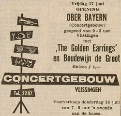 The Golden Earrings show announcement June 17, 1966 Vlissingen - Concertgebouw